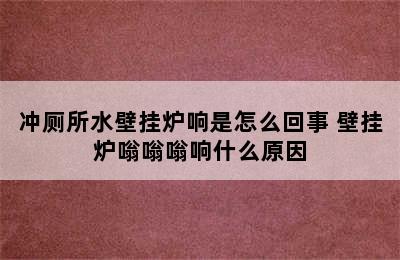 冲厕所水壁挂炉响是怎么回事 壁挂炉嗡嗡嗡响什么原因